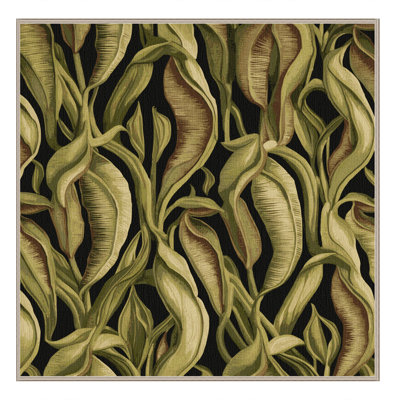 Tapis botanique brun lavable à la machine