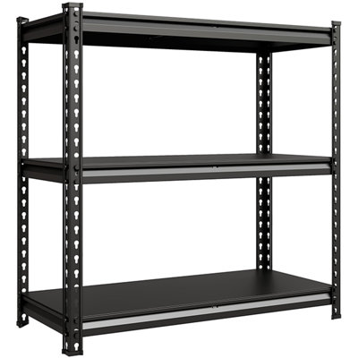 Étagère de garage robuste en acier à 3 niveaux de 91 cm (36 po) de largeur, support de rangement réglable pour garage, sous-sol, atelier et garde-manger