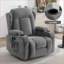 Fauteuil inclinable électrique inclinable avec chaleur, massage et amp; Port USB - Gris | Bois et structure en métal-1746197736