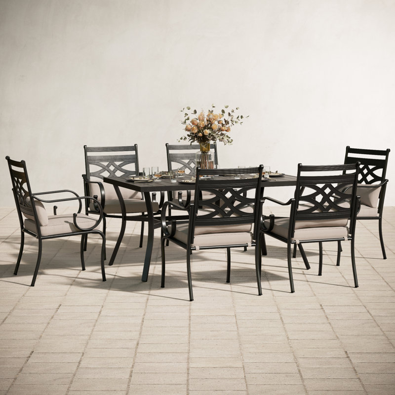 Aivo 6 - Person Patio Dining Set with Square Table