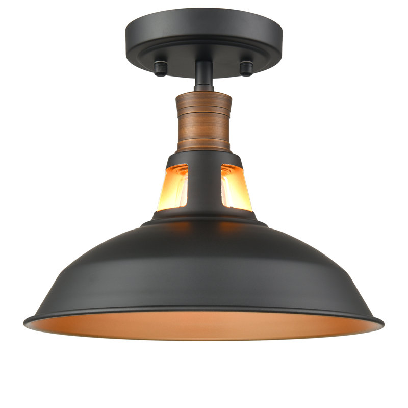 Tiffiny Semi Flush Mount, Black/White