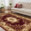 Tapis à bordure florale rouge et ivoire Reis-1075731635
