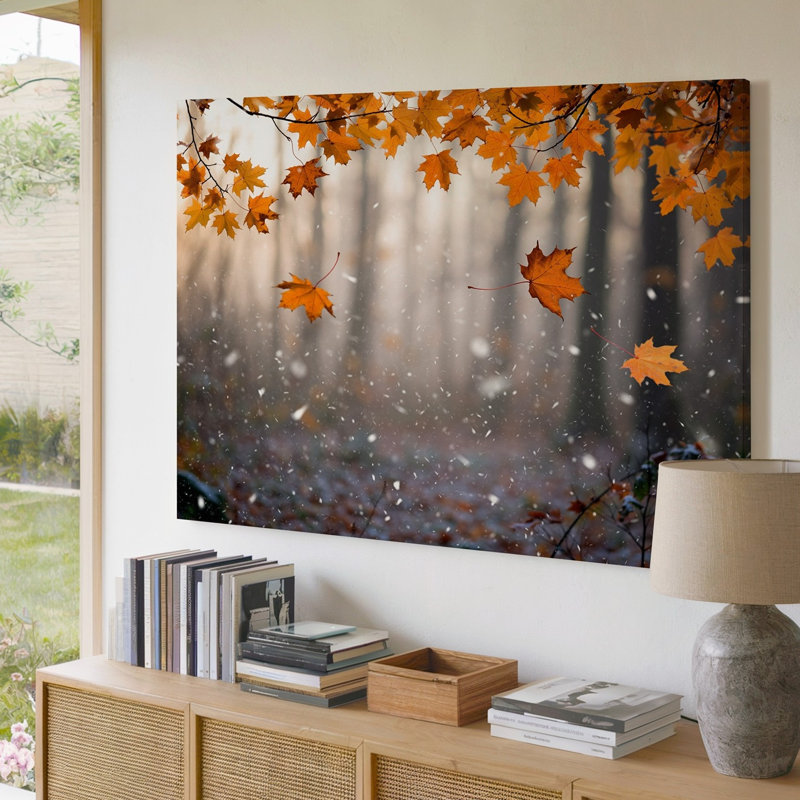 Toile dans une forêt sereine d'automne, H 18 po x l 24 po