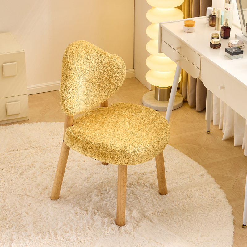 Fauteuil d'appoint Cloud Puff Soft avec pieds en bois - Meuble-lavabo moderne, Jaune