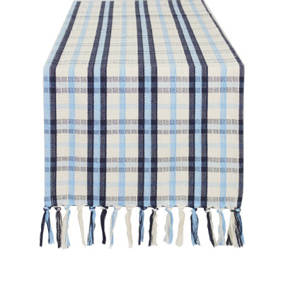 Chemin de table bleu-blanc