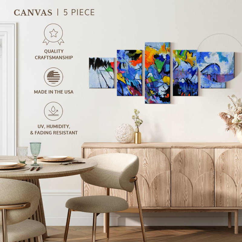 Wallie Blue Feast, 24" H x 55" W