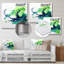 «Green and Blue surreal Swirls Charm II», reproduction d'art murale abstraite en métal-1199077317