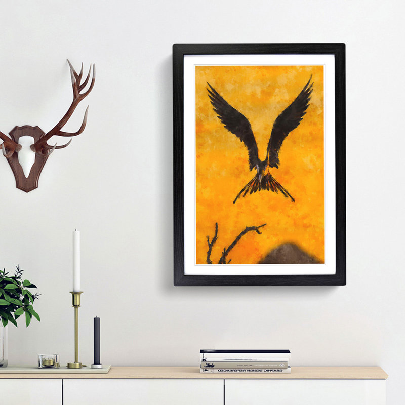 Bird in Flight - Picture Frame Graphic Art Print, Black Framed, 33cm H x 24cm W x 2cm D