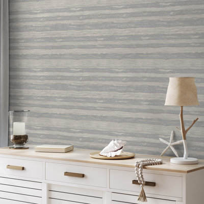 Shiny Horizontal Striped Luxury Glossy Wallpaper