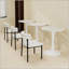 Table basse ronde de style Mid-Century moderne, idéale pour les petits espaces et parfaite pour les rassemblements de 2 à 4 personnes-130380757