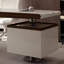 Bureau rectangulaire blanc en bois manufacturé blanc + brun noisette + acier inoxydable avec 2 tiroirs-118619175