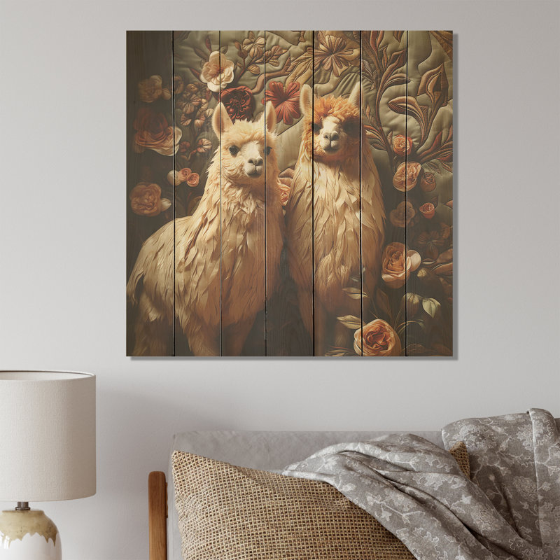Floral Floral Alpaca Portrait, H 25 po x l 25 po