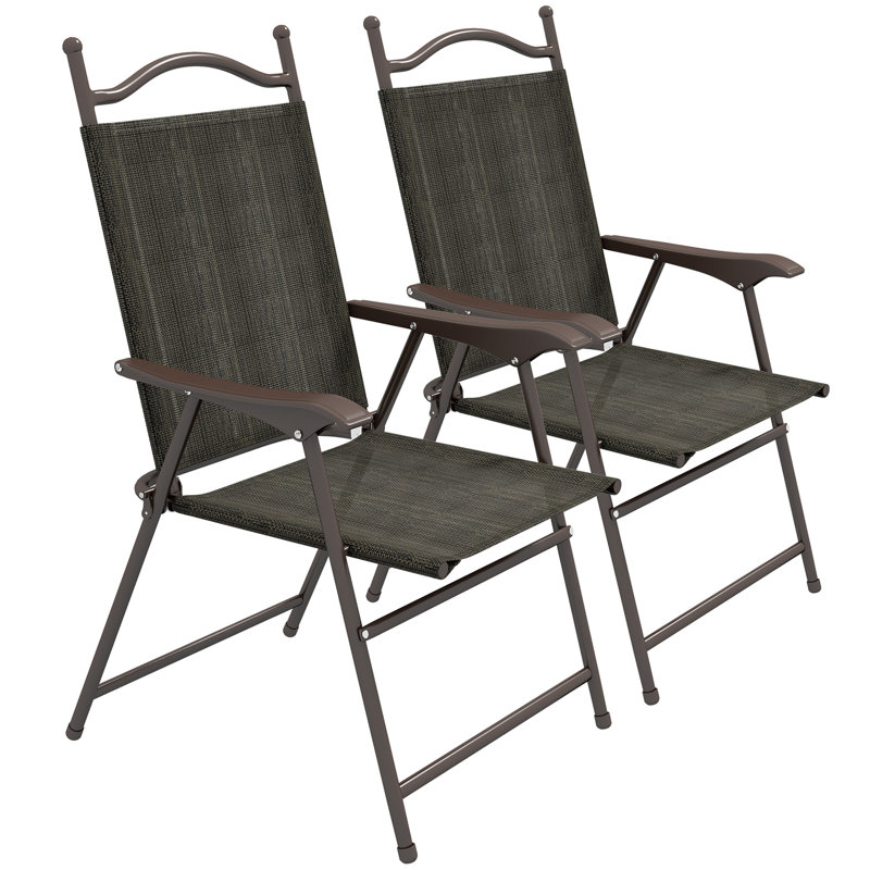 Ambrogina Folding Patio Dining Armchair, Dark Grey