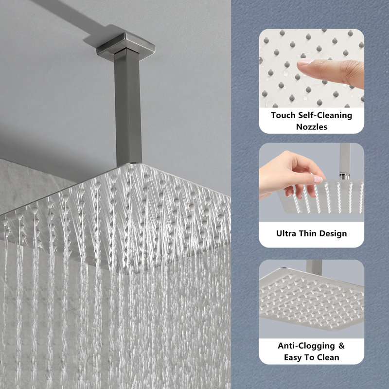 Rain Fixed Shower Head, Brushed Nickel