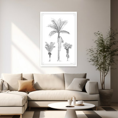 Palmier trio abstrait palmier art côtier tropical