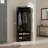 Minimalist Corner Hallway Shelf With Shoe Bench, 4 Hooks + Adjustable Shelves, Black, Living Room-138263207