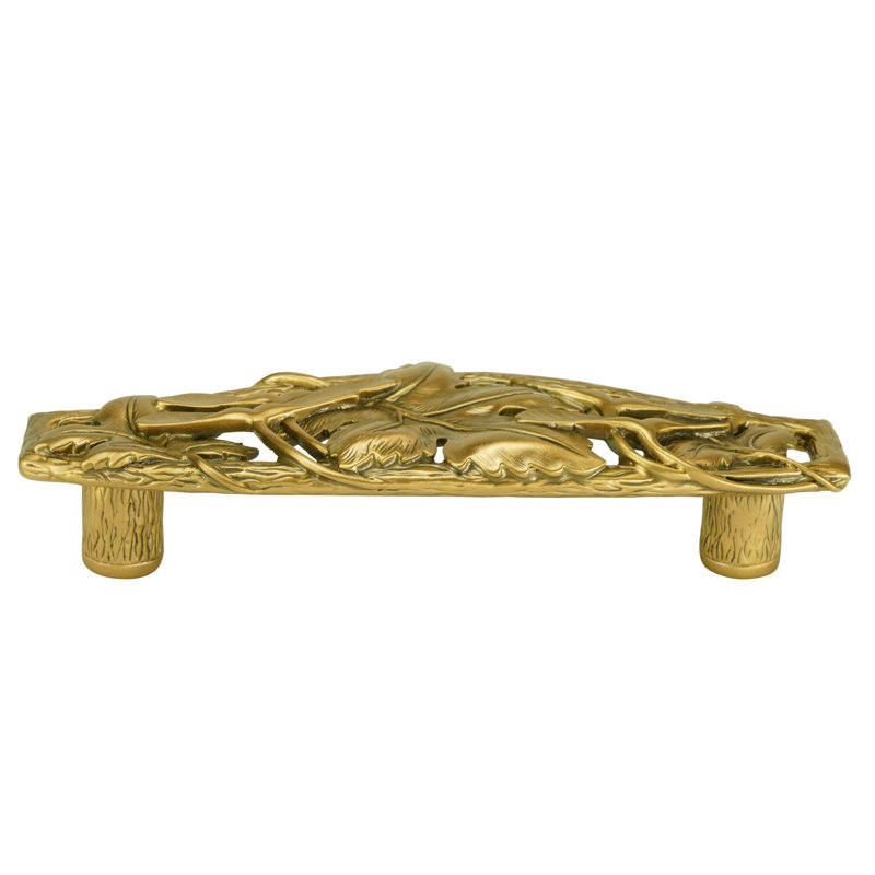 ARTS & CRAFT OAK PARK 3-1/2" CENTER TO CENTER PULL IN BURNISHED PLATE, Gold