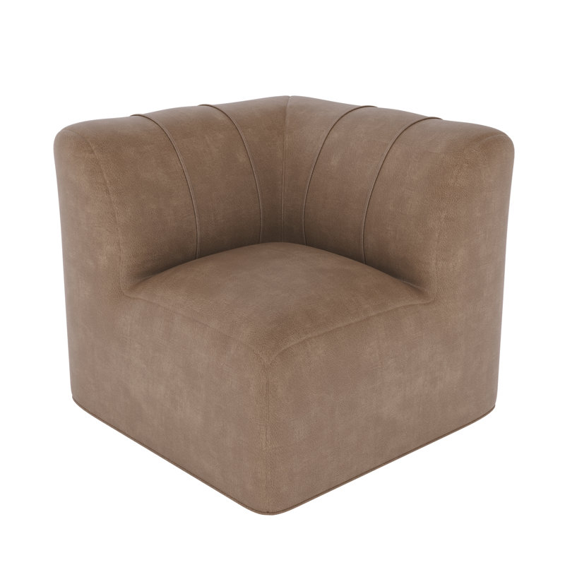 Fauteuil d'angle rembourré en cuir Lavli