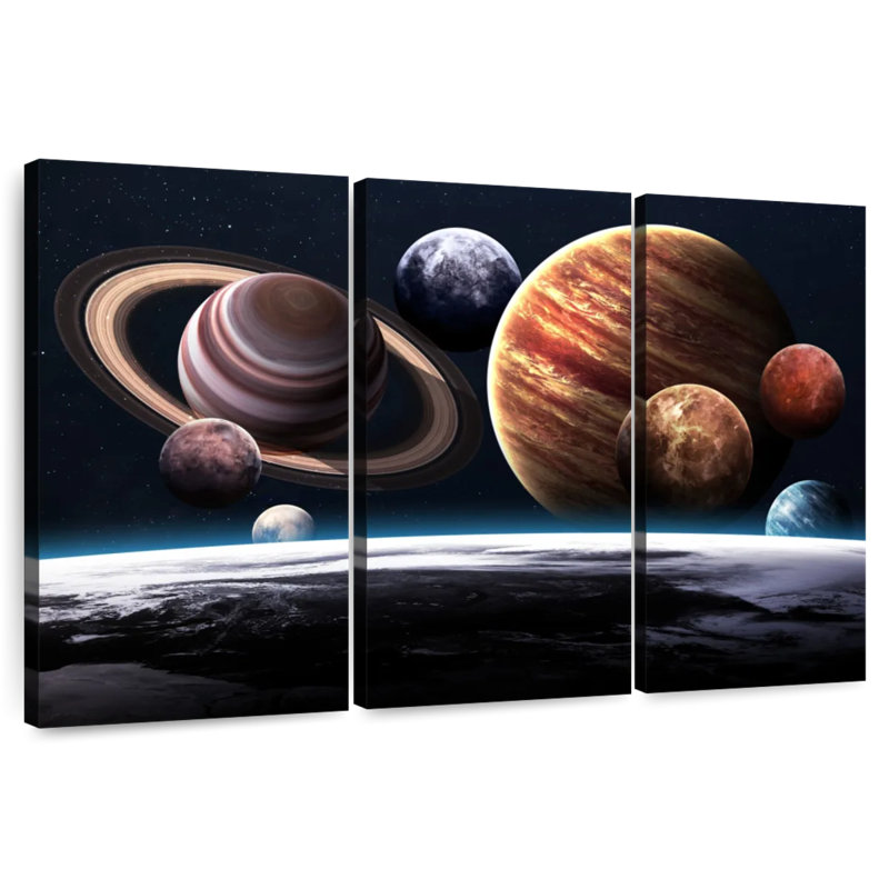 Oberle View Of Planets From Earth, 24" H x 38" W