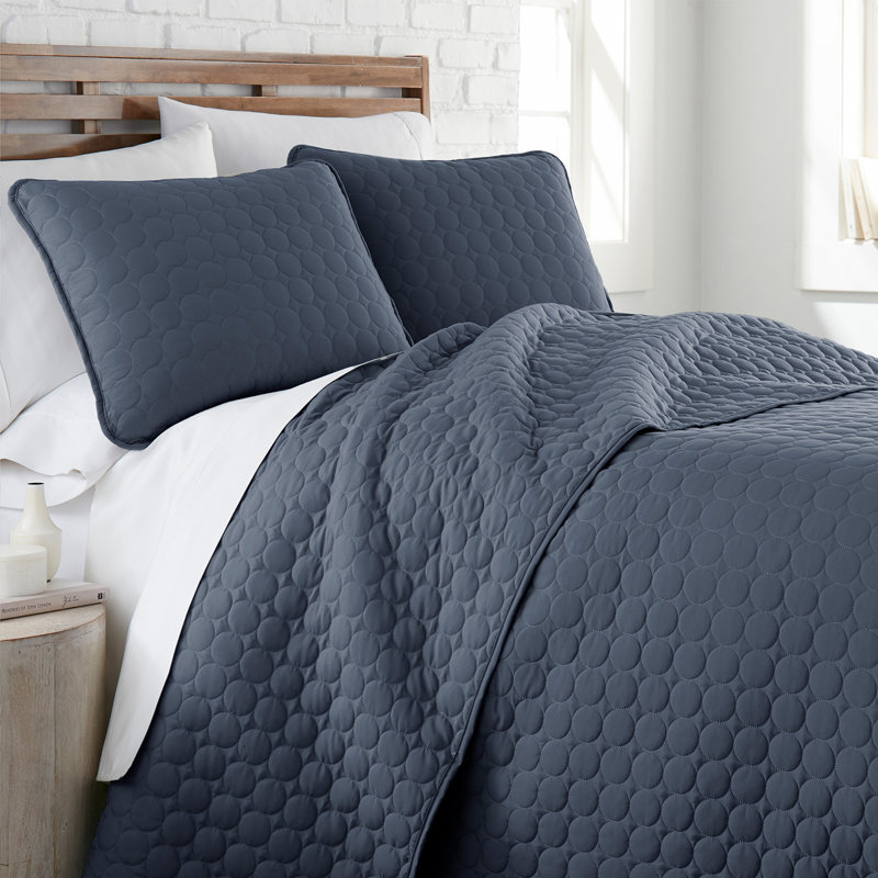 Ensemble de courtepointe réversible surdimensionnée et légère avec taies décoratives Southshore Fine Linens, Bleu marine