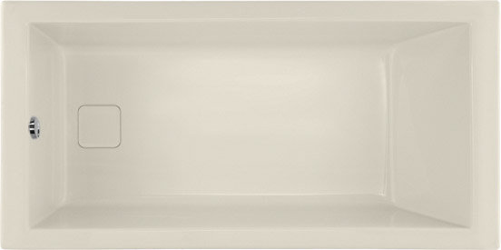 Marlie 60'' L Soaking Bathtub, Biscuit, Matte Black