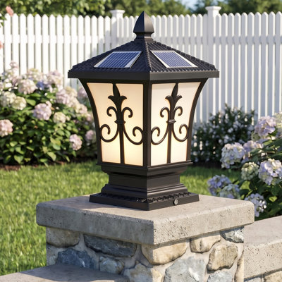 Solar Post Cap Lights With 4 Colour Modes, Dimmable, Waterproof, 7.5"l × 7.5"d × 17.3"h