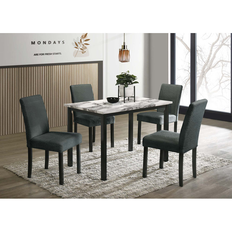 5-Pcs Dining Set, Black