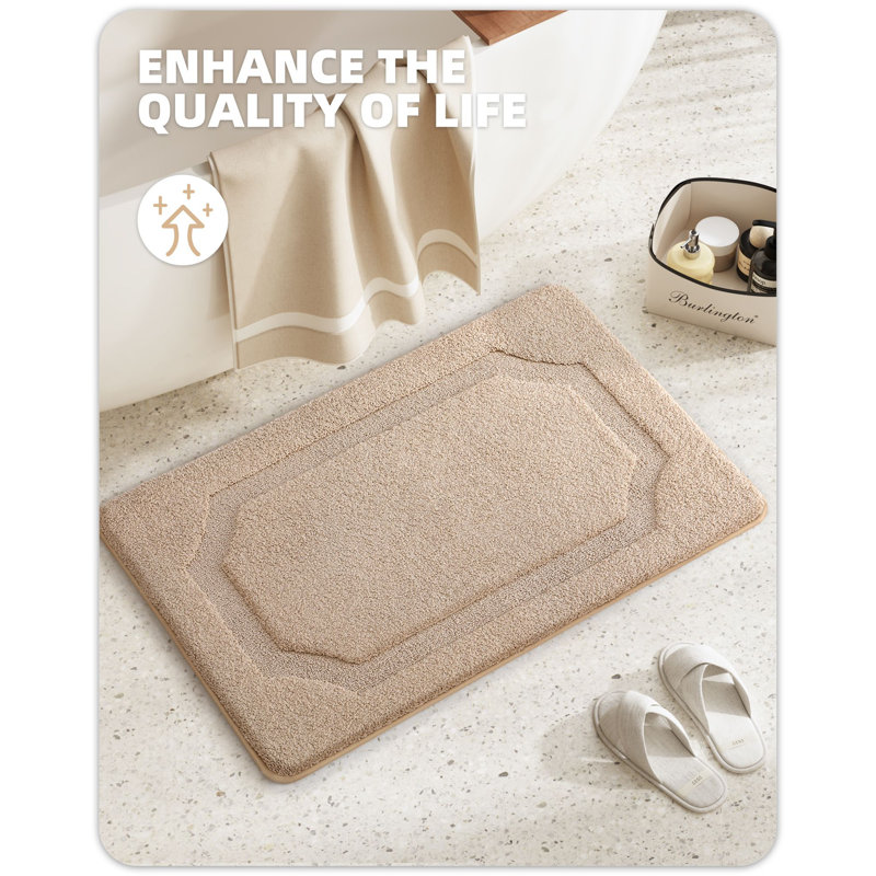 Tapis pour salle de bain Anselm, Simple - L 30 po x l 17 po, Kaki