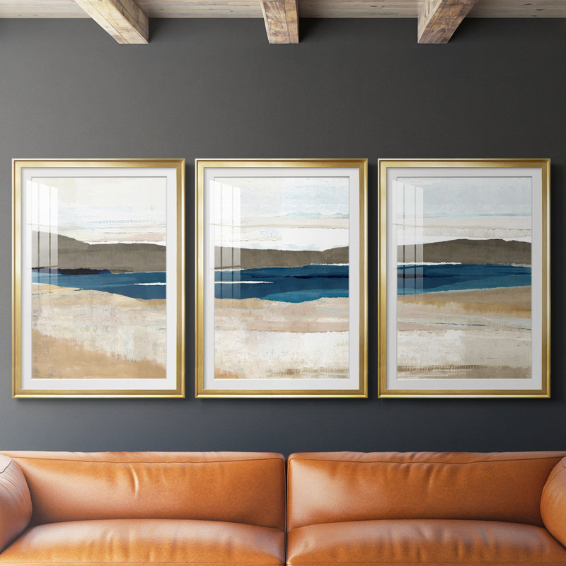 Buttermere Triptych I - impression encadrée sur mesure de qualité supérieure - 3 pièces, H 39 po x l 81 po