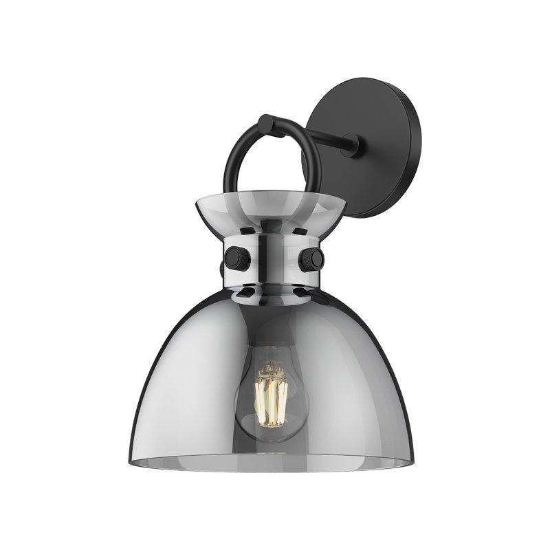 Tinka Armed Sconce, Matte Black, Smoked