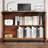 Writing Desk with Hutch Bookshelf, Foldable Bamboo Computer Desk with Storage Shelves for Home Office-2077920481