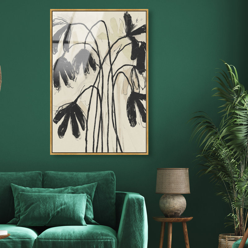 Tree Abstract Studio Print by Oliver Gal, 46"H x 31"W, Gold Floater Frame