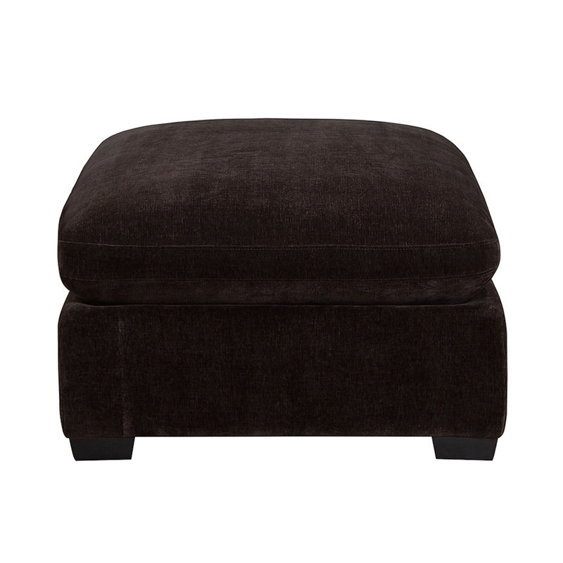 Rectangular Fabric Upholstered Ottoman, Dark Chocolate