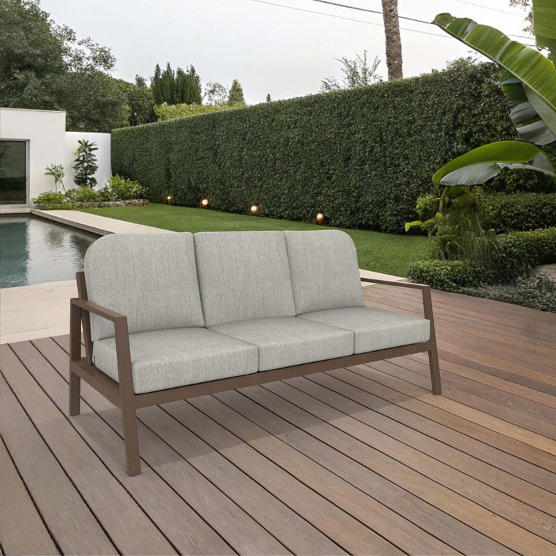 Ensemble de coussins de canapé Sunbrella® avec mousse à haute densité de 5 po, ensemble de 3 coussins de banc, Toile granit