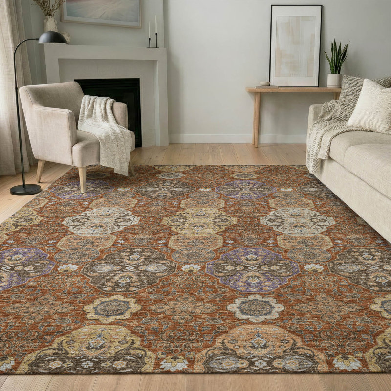 Tapis de qualité supérieure Mayfield AMF2484 Global, Paprika, 8 pi x 10 pi