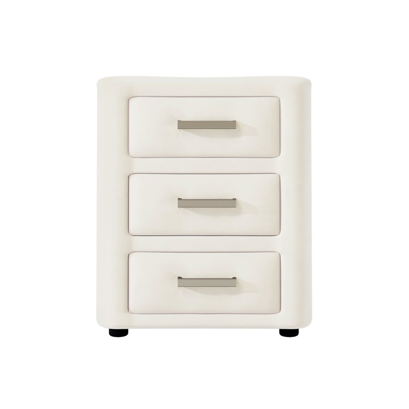 Table de chevet chic en velours avec plusieurs tiroirs pour la chambre à coucher et le salon