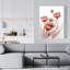 Aquarelle, fleurs sauvages, toile - décoration florale rouge