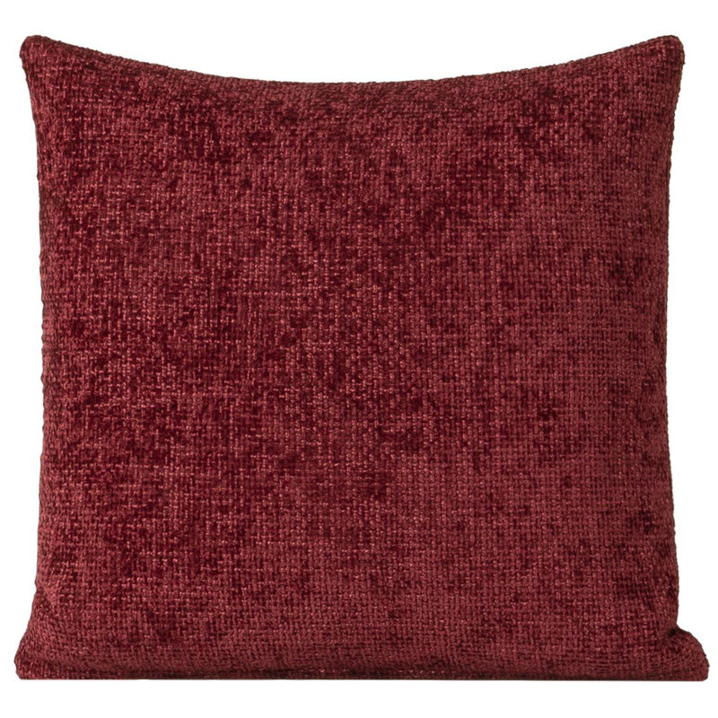 Atacan Mira Woven Chenille Throw Pillow, Burgandy Wine, Square 16", Polyester