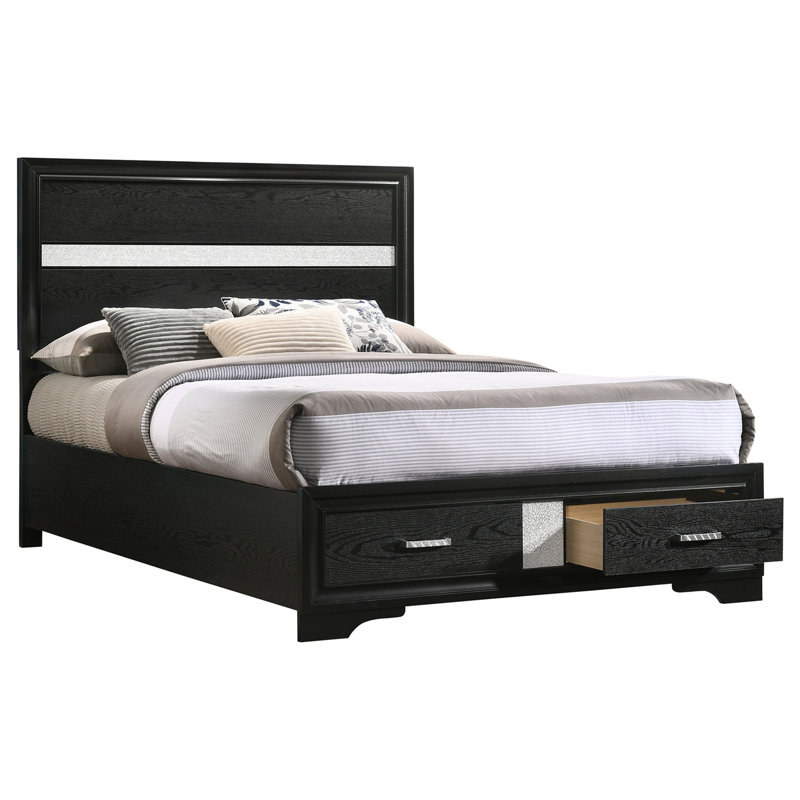 Lit plateforme, Double, Noir