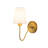 1 - Light Linen Cone Vintage Fabric Shade Wall Sconce