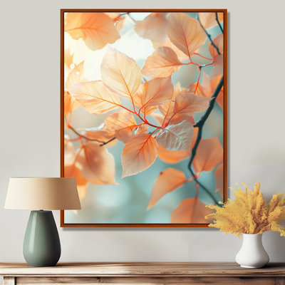«Sun-Kissed Leaves I» - art mural feuilles