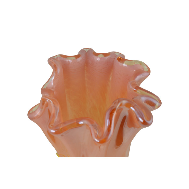 Vase de table en verre soufflé à la main 17 po de hauteur