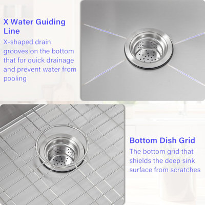 25 X 22 In Kitchen Sink Stainless Steel Drop-in Laundry Sink Top Mount Single Bowl Basin
