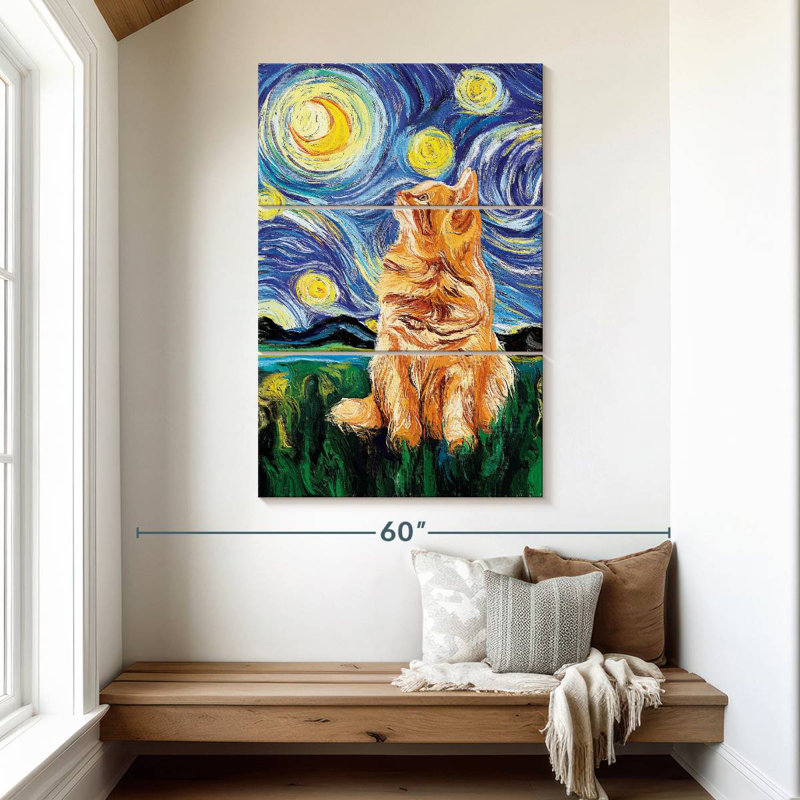 Brampt, chat impressionniste, H 50 po x l 32 po