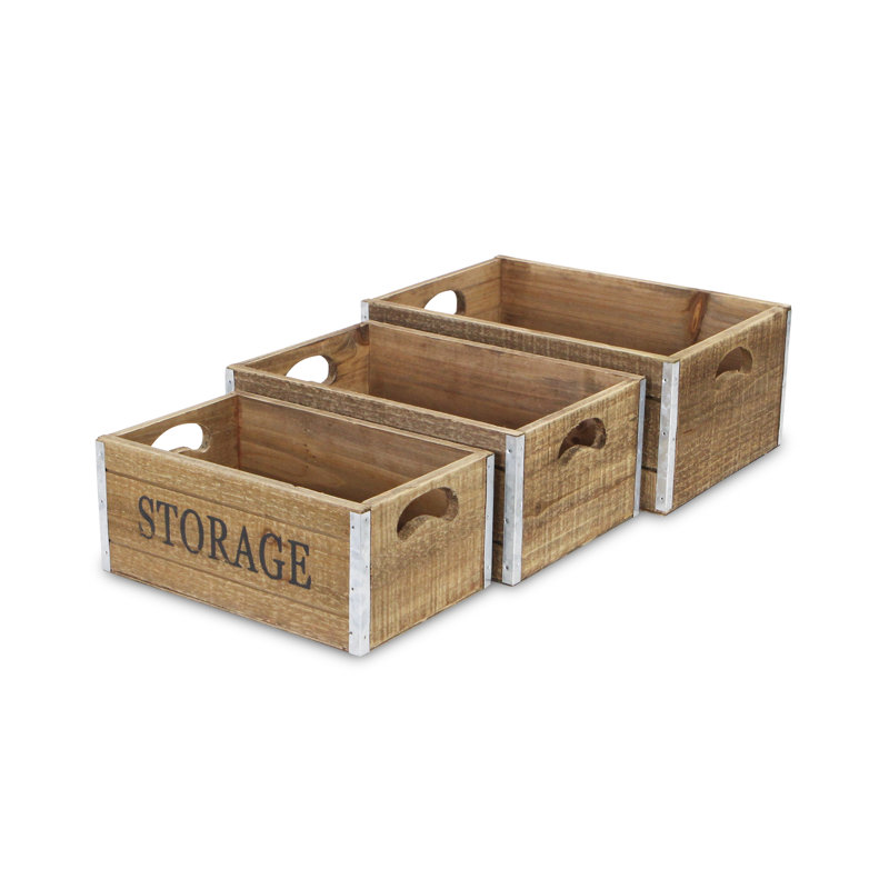 Ensemble de 3 caisses en bois
