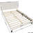 3D Upholstered Platform Bed - White Upholstery Height Adjustable Headboard Full Size Box Spring Not Required In Modern And Elegant No-128858288
