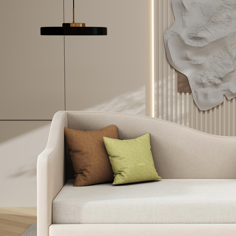 Lit de jour en L, Simple, Blanc