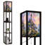 Lampe sur pied à DEL à intensité variable avec phare, coucher de soleil et vue sur l'océan, lampe sur pied en MDF avec télécommande, lumière de 3 couleurs, pour le salon et la chambre à coucher