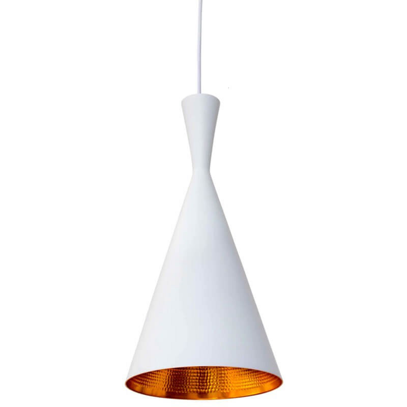 Luminaire suspendu conique à 1 lumière, Blanc