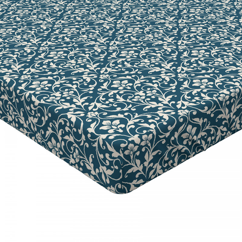 Microfiber Damask Fitted Sheet, Twin Fitted Sheet